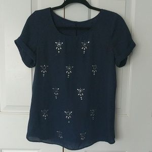 ANY OFFER ACCEPTED!!!  Navy blue sequin top